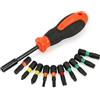 Uadme Set di Cacciavite Magnetico a Cricchetto, 10 Pezzi in 1 Set di Cacciaviti a Cricchetto, PH1 PH2 H3 H4 H5 SL6 T15 T20 T25 T30 Set Cacciaviti Professionali, Rosso