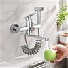 SJQKA Rubinetto Cucina a Muro, Rubinetto a Parete con Doccetta | Rubinetto a Parete con Doccetta, Miscelatore Cucina a Muro, 2 Getti, Tubo a Spirale Estensibile