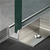 ZIMGOD Profilo Fisso in Vetro Profilo a F in Acciaio Inox per Base Vetrata Senza | Profilo di Fissaggio per Bordo Pannello con Guarnizione in Gomma e Guida Inferiore per Divisorio(Silver,1.6m/63in)