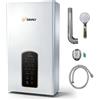 Furvveerr Scaldabagno Metano 24KW 14L/min, Scaldacqua Istantaneo Termostatico Touch, Scambiatore in Rame, Valvola Proporzionale, Kit Doccia Incluso (14L/min)