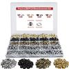 Preciva Occhielli 10 mm 200 Pezzi, Kit di Occhielli Metallici | con rondelle, 4 colori misti, in ferro zincato, per teloni, tende, bandiere e tessuti