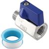 Biaungdo 1/4 Mini valvola a sfera 316 in acciaio inossidabile femmina x maschio NPT valvola a sfera valvola di arresto con nastro in teflon