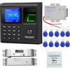 Ossentry Sistemi di sicurezza con impronte digitali Presenze Presenze Macchina per Azienda con Interruttore Porta, Alimentatore, 10pcs ID 125KHZ Portachiavi, Serratura elettrica bullone