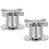 OSOLADY 2 maniglie per rubinetto a braccio incrociato: maniglia per rubinetto da bagno in lega di zinco per lavabo, lavello, cucina - Pomello di ricambio per dell'acqua, argento