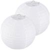 Tokaneit Paralumi Rotondi in Carta Bianca 2 Pezzi 30cm Paralume Lampada,Lanterne di Carta per Interni/Esterni,Paralume Pieghevole in Carte per Lanterna,per Festa Nozze Giardino Matrimonio