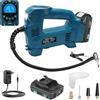 Powarobor Compressore a batteria per Makita con 2xBatterie&Caricabatterie | 10,34 bar, LCD,arresto automatico, luce LED.Compressore d'aria portatile per auto, bicicletta, moto, palloni