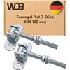 WDB Cancello regolabile con piastra a vite M16, 2 pezzi, cerniera per porta regolabile con filettatura zincata, cerniere per cancelli pensili