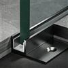 ZIMGOD Profilo Fisso in Vetro Profilo a F in Acciaio Inox per Base Vetrata Senza | Profilo di Fissaggio per Bordo Pannello con Guarnizione in Gomma e Guida Inferiore per Divisorio(Black,0.7m/27.6in)