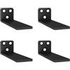 YFCVIP 4 Supporti per Scaffali, 10 cm Staffe per Mensole Pesanti, Reggimensola Legno per Montaggio a Parete, Portata 70 Kg (Nero) 4in