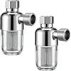 GomTrynxil 2 filtri anticalcare riutilizzabili per doccia, acciaio inox da 40 mm, connettore da 1/2, adatto per scaldabagno e lavatrice