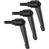QUARKZMAN 3Pcs M6 x 16mm Manopole Regolabili Maniglia Filettatura Maschio Pulsante Sgancio Rapido Meccanismo A Cricchetto Blocco Rotante Bullone Per Torni Meccanici, Nero
