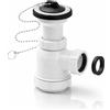 FLUVIA Sifone a bottiglia corta estensibile per lavabo e bidet, raccordo 1 1/2, uscita Ø 40 mm con riduzione Ø 32 mm, antiodore, anti-perdite, in polipropilene, include valvola, installazione facile, F-3