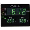 Seben HT-2008 Semaforo per contatore di CO2 con display XL LED per la misurazione dell'aria interna di anidride carbonica, umidità e temperatura