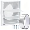 PETERMALLON 100 mm Griglia di Ventilazione Rettangolare, Griglia Aerazione In Plastica 3 Alette Quadrata con Lamelle Mobili & Protezione Insetti per Bagno, Cucina, Aspirator, Pareti Esterne
