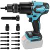 LIROPAU Rivettatrice a batteria compatibile con Makita 18 V batteria | Pistola elettrica 2 in 1 con ugelli M6/M8 e guanti per rivetti da 2,4-4,8 mm (senza batteria, senza caricatore)