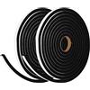 iMeistek 2 rotoli di nastro adesivo resistente alle intemperie, 12 mm di larghezza x 10 mm di spessore x 5 m di lunghezza, striscia di tenuta in schiuma di neoprene a cellule chiuse per telai di porte finestre