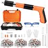 Leiortufa Pistola Sparachiodi Manuale A 5 Velocità Con 300 Giri Di Chiodi Portatile Per Calcestruzzo E Acciaio, Soffitto (Arancione, L)