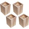 zcru004 5x5cm Sollevatori da Letto Rialzo per Mobili In Legno di Pino Rialzi per Tavolo Rialzi di Letto per Tavolo Gambe Mobili per Letto Aumentare l'altezza del Mobile 4 Pezzi (15cm)