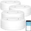 Luminea Home Control sensore livello dell'acqua: Rilevatore di acqua WLAN, Suono di allarme a 80 dB, Wi-Fi (rilevatore acqua smart, d'acqua da pavimento Wi-Fi, ipad)