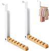 Gusmigus 2 Pezzi Appendiabiti da Porta Pieghevole, Appendino da Porta, Grucce Legno | Gancio Pieghevole per Porta Senza Foratura 6 Ganci da Appendere per Porte Spesse 2 cm
