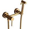 FQYEP Doccetta Per Wc Bidet Doccetta Doccino Bidet Per Wc Con Miscelatore Misto Caldo E Freddo Tutto In Rame oro girare