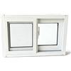 generic Finestra Scorrevole per Seminterrato in PVC Bianco con Zanzariera, Infisso Scorrevole Orizzontale per Cantina, Garage e Ristrutturazione, Resistente alle Intemperie white 58 x 38cm(78 x 48cm)