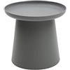 KONTE.DESIGN Tavolino IBIZA rotondo in polipropilene, Grigio, 50x50x46 cm