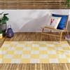 furn. Checkerboard Tappeto - Riciclato Interno/Esterno Reversibile Quadrierboard Resistente Alle Intemperie Facile Da Pulire Tappeto (Giallo - 120x180cm)
