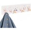 Relaxdays Appendiabiti per Bambini, 4 Ganci, Parete, Orsetti | MDF, legno di pino, incl. materiale di fissaggio, cameretta, stanza neonati, corridoio, appendiabiti a parete