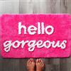 Evovee Hello Gorgeous - Tappetino da bagno per ragazze, colore: rosa acceso, magenta scuro, fucsia, fard, pesca, corallo, carino, bello, bello, splendido, divertente, doccia, divertente, decorazione per il