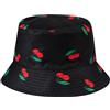 AYPOW Reversibile Cappello da Pescatore Donna Pieghevole Cappello da Sole, Moda Leggero UV Protezione Estivo Frutta Bucket Hat, Cotone Cappelli Pesca Spiaggia Cappellini Secchiello per Viaggi Festa