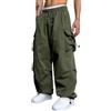 RUMAOZIA Pantaloni cargo da uomo, casual, a vita alta, dritta, paracadute, stile vintage, gamba larga, streetwear, hip hop, Y2K, per uomo 16+