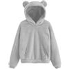 Generisch Felpa in pile con cappuccio da uomo e donna, con orecchie di orso, calda felpa con cappuccio per adulti, abbigliamento invernale per attività all'aperto, tempo libero