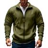 Generico Felpa Uomo con Zip Sweatshirt Scollo con Colletto Giubbotto Athletic | Felpa Uomo Senza Cappuccio Maglione Elasticizzata Giacca Comodità Abbigliamento Sportivo