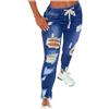 Generisch Jeans da donna a vita alta, con fori, skinny, jeans strappati, in denim, rilassati, elasticizzati, slim fit, alla moda, leggings estivi
