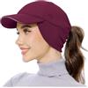 GADIEMKENSD Women's Fleece Ponytail Hat Reflective Winter Hat with Adjustable Headband And Filp Down Ear Warmer