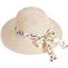 Comforso Cappello da Sole in Paglia da Donna Cappello di Paglia Floscio Pieghevole Cappello da Spiaggia Estivo a Tesa Larga con Cappellini da Sole con Fiocco per Vacanze da Viaggio all'Aperto UPF 50+