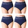 Serecofo Confezione da 4 Mutande Slip in Pizzo Taglia dalla 36 alla 52 Intimo in Cotone a Vita Alta Lingerie da Donna