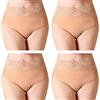 Serecofo Pacco da 4 Mutandine da Donna Slip a Vita Alta in Pizzo Mutande Intimo in Cotone Ultra Morbido ed Elastico Taglia 40-56