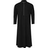 RUMAOZIA Veste musulmana Uomo Caftano Musulmano Abaya Uomo Manica Lunga Medio Oriente Arabi Saudita Abiti di Cotone Lino Abiti Ethno Thobe Abbigliamento Arabo Abbigliamento Preghiera per Uomo