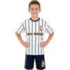 Get Trend Real Madrid | FC Barcelona Pigiama Ragazzo, 2 Pezzi Completo con 100% Cotonee T-Shirt e Shorts, Estivo Calcio Regalo Bambino
