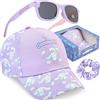 Get Trend Barbie | Hello Kitty | Kuromi | Squishmallows | Cinnamoroll Cappellino Bambina con Occhiali da Sole UV400 ed Elastico Capelli, Set Accessori Estate, Regalo Bambine