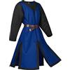 RUMAOZIA Costume da cavaliere medievale da uomo, tunica rinascimentale vichingo, gonna incrociata, Halloween, costumi cosplay surcoat vestito, tunica, retrò, abbigliamento medievale, gonna a armi