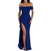 Generico Donna Ospite di Matrimonio da Formale Lungo con Volant E Spacco Senza Maniche Spalle Scoperte Elegante Vestiti Estivi Eleganti Vestito Cerimonia Sera Abito 18Esimo Ragazza Prom