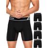 PUTUO Boxer Uomo in bambù Lunghi: Antisfregamento Senza Etichette 4 Paia | Mutande Intimo con Tasca 3D Ultra Morbide Comode - Traspiranti Elasticizzate per Lavoro Palestra Quotidiano S-XL