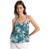 siphylline Canottiera da donna in chiffon, con scollo a V profondo, vestibilità ampia, con spalline per spaghetti, estate