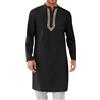 RUMAOZIA Abbigliamento marocchino Uomo Abaya Uomo Caftano Cotone Abbigliamento da preghiera islamica per gli uomini Burka Arabo Ramadan Vestiti musulmani Manica lunga Retro Tuniche