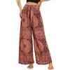 Nuofengkudu Petite Pantaloni Larghi Bohemien Stampa Estate Vita Alta Rayon Leggero Motivi Hippy Chic Palazzo Viaggi Spiaggia Taglia Piccola