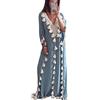 babao Kaftani turchi da donna con frange e scollo a V, stile marocchino