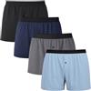 ZAKASA Boxer Larghi Taglie Forti: 100% Cotone Uomo Mutande con Bottoni | Senza Etichette Elastica da 3.5 CM Morbido Traspiranti per Casa Quotidiano XL-5XL Pacco da 4